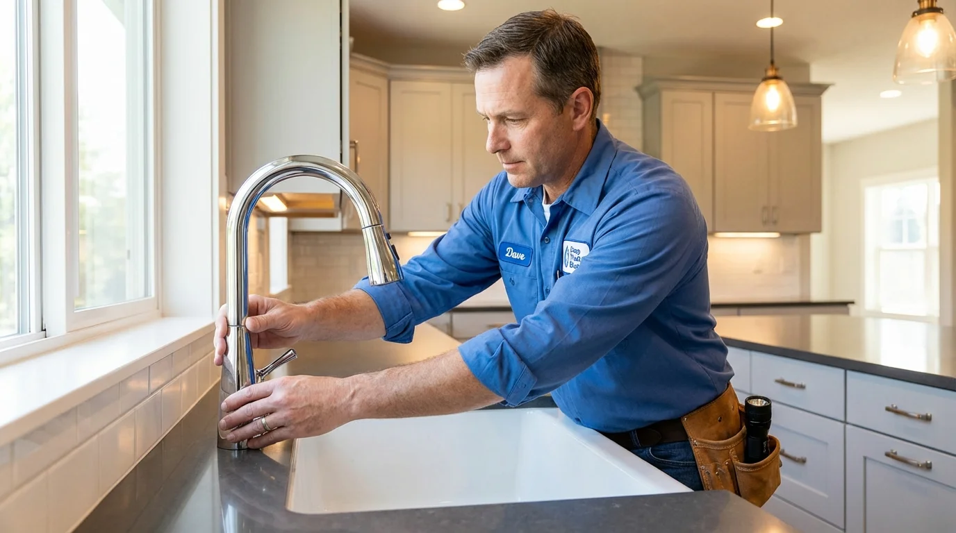Kitchen faucet installation by Johns Plumbing LLC in Highland